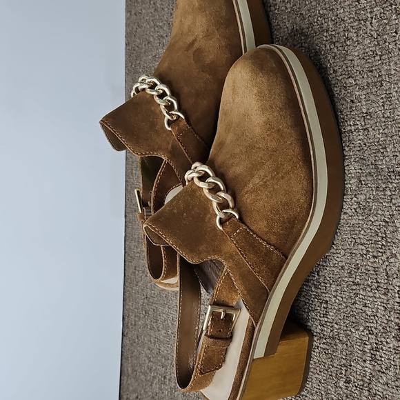 Bernardo Tobacco Sochi Suede Chain Slingback Clogs Shoes Sz 11 Womens - Picture 6 of 8